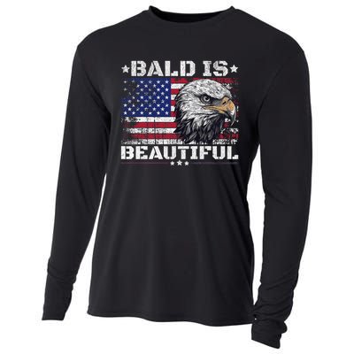 Bald Is Beautiful 4th Of July Independence Day America Eagle Cooling Performance Long Sleeve Crew