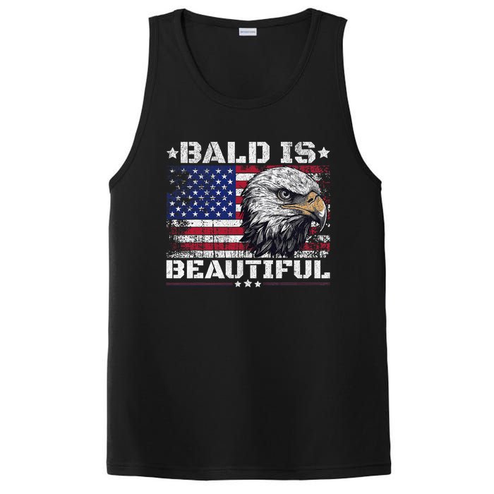 Bald Is Beautiful 4th Of July Independence Day America Eagle PosiCharge Competitor Tank