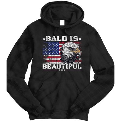 Bald Is Beautiful 4th Of July Independence Day America Eagle Tie Dye Hoodie