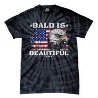 Bald Is Beautiful 4th Of July Independence Day America Eagle Tie-Dye T-Shirt