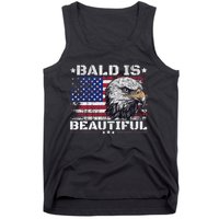 Bald Is Beautiful 4th Of July Independence Day America Eagle Tank Top