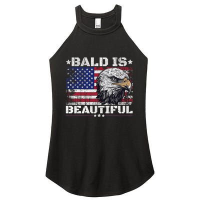Bald Is Beautiful 4th Of July Independence Day America Eagle Women's Perfect Tri Rocker Tank