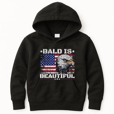 Bald Is Beautiful 4th Of July Independence Day America Eagle Kids Hoodie