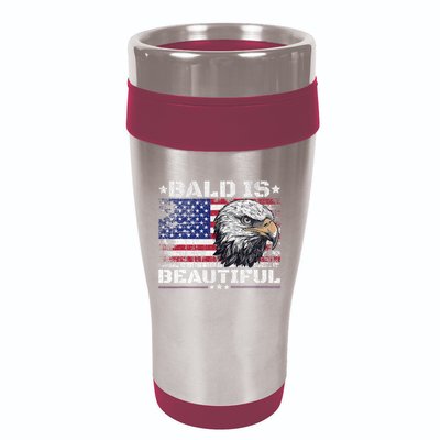 Bald Is Beautiful 4th Of July Independence Day America Eagle 16oz Travel Tumbler
