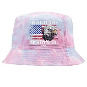 Bald Is Beautiful 4th Of July Independence Day America Eagle Tie-Dyed Bucket Hat