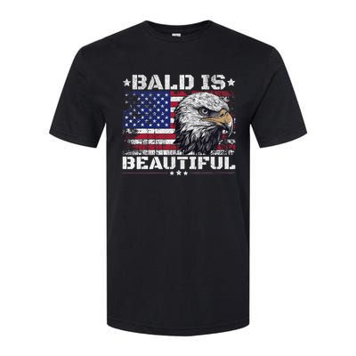 Bald Is Beautiful 4th Of July Independence Day America Eagle Softstyle CVC T-Shirt