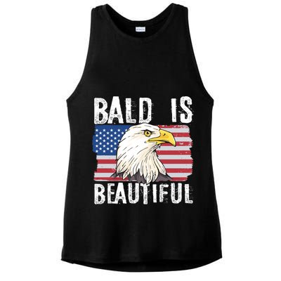 Bald Is Beautiful 4th Of July Independence Day Bald Eagle Ladies PosiCharge Tri-Blend Wicking Tank