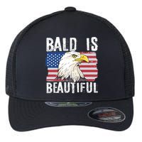 Bald Is Beautiful 4th Of July Independence Day Bald Eagle Flexfit Unipanel Trucker Cap