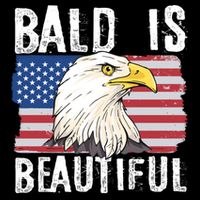Bald Is Beautiful 4th Of July Independence Day Bald Eagle Flexfit Unipanel Trucker Cap