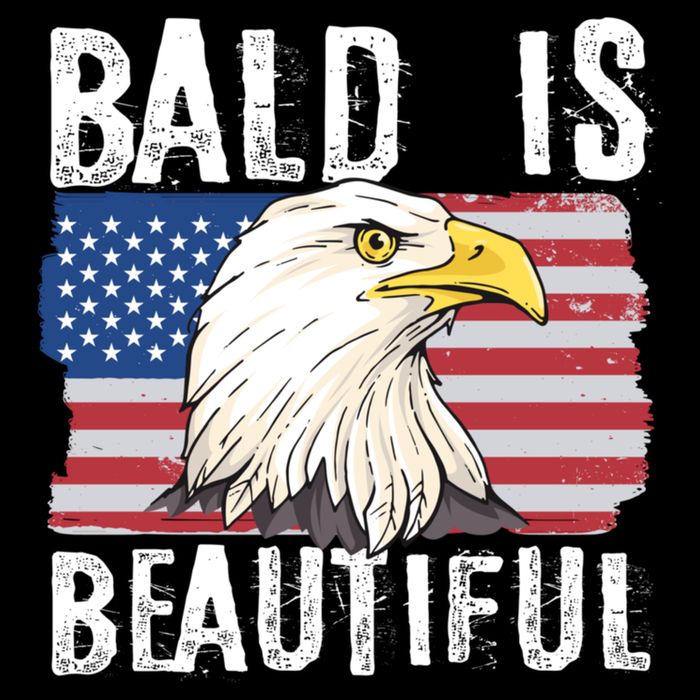 Bald Is Beautiful 4th Of July Independence Day Bald Eagle Flexfit Unipanel Trucker Cap