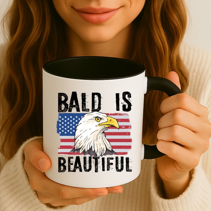 Bald Is Beautiful 4th Of July Independence Day Bald Eagle Mug