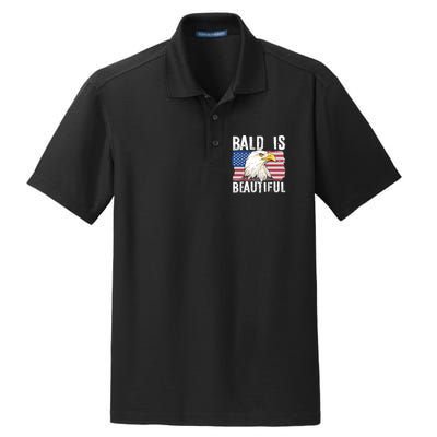 Bald Is Beautiful 4th Of July Independence Day Bald Eagle Dry Zone Grid Polo