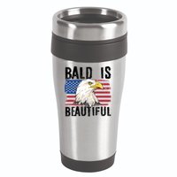 Bald Is Beautiful 4th Of July Independence Day Bald Eagle 16oz Travel Tumbler