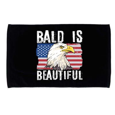 Bald Is Beautiful 4th Of July Independence Day Bald Eagle Microfiber Hand Towel