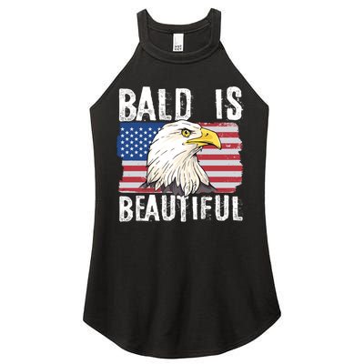 Bald Is Beautiful 4th Of July Independence Day Bald Eagle Women's Perfect Tri Rocker Tank