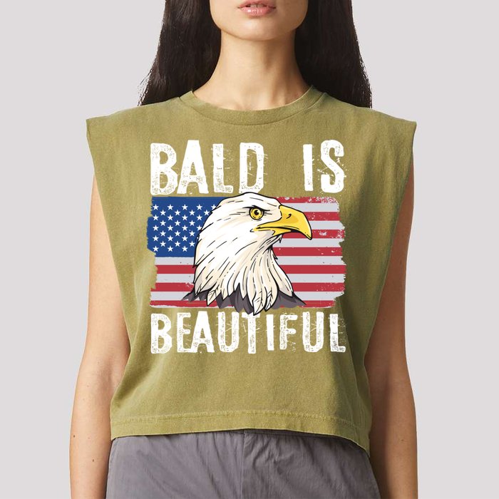 Bald Is Beautiful 4th Of July Independence Day Bald Eagle Garment-Dyed Women's Muscle Tee