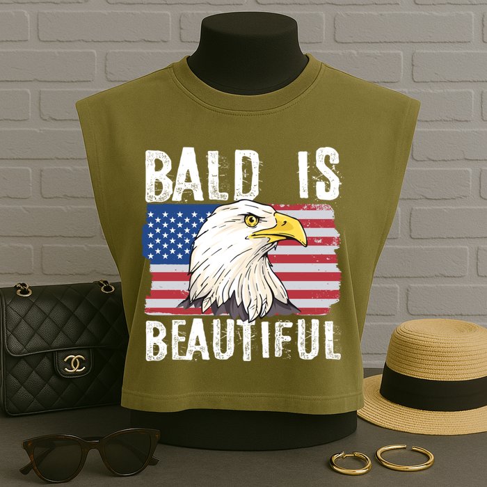 Bald Is Beautiful 4th Of July Independence Day Bald Eagle Garment-Dyed Women's Muscle Tee