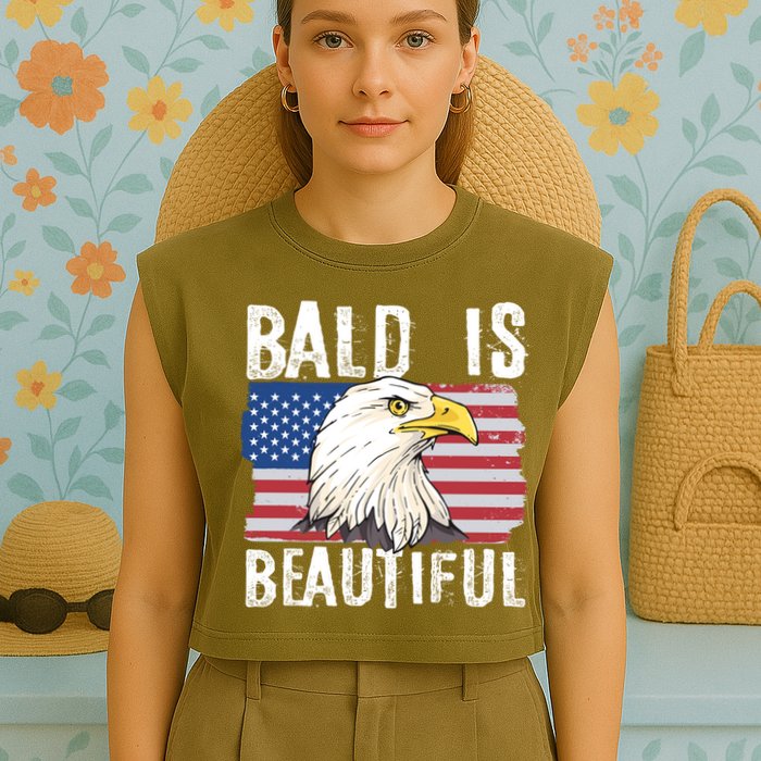 Bald Is Beautiful 4th Of July Independence Day Bald Eagle Garment-Dyed Women's Muscle Tee