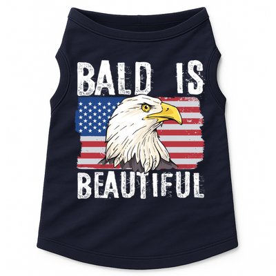Bald Is Beautiful 4th Of July Independence Day Bald Eagle Doggie Tank