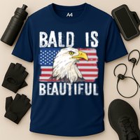 Bald Is Beautiful 4th Of July Independence Day Bald Eagle Cooling Performance Crew T-Shirt