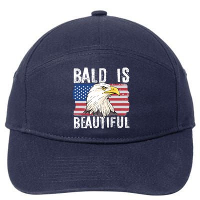 Bald Is Beautiful 4th Of July Independence Day Bald Eagle 7-Panel Snapback Hat