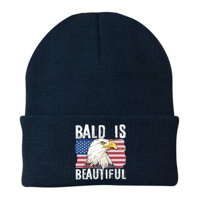 Bald Is Beautiful 4th Of July Independence Day Bald Eagle Knit Cap Winter Beanie