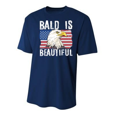 Bald Is Beautiful 4th Of July Independence Day Bald Eagle Youth Performance Sprint T-Shirt