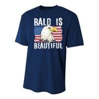 Bald Is Beautiful 4th Of July Independence Day Bald Eagle Youth Performance Sprint T-Shirt