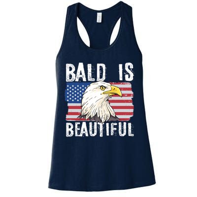 Bald Is Beautiful 4th Of July Independence Day Bald Eagle Womens Tank Top