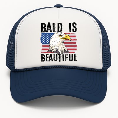 Bald Is Beautiful 4th Of July Independence Day Bald Eagle Trucker Hat