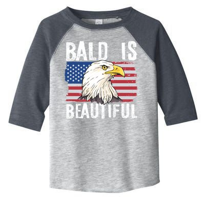 Bald Is Beautiful 4th Of July Independence Day Bald Eagle Toddler Fine Jersey T-Shirt
