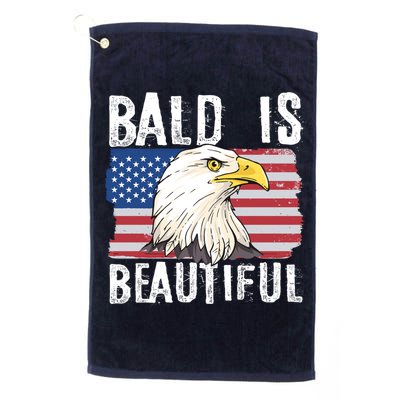 Bald Is Beautiful 4th Of July Independence Day Bald Eagle Golf Towel