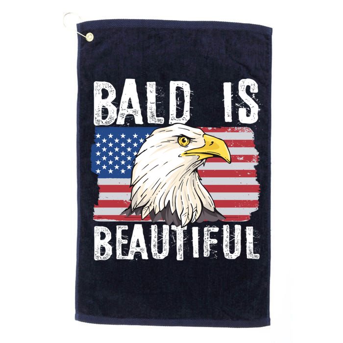 Bald Is Beautiful 4th Of July Independence Day Bald Eagle Golf Towel