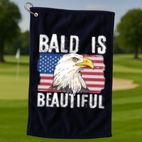 Bald Is Beautiful 4th Of July Independence Day Bald Eagle Golf Towel