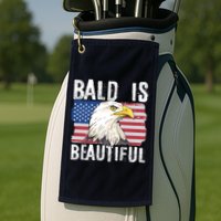 Bald Is Beautiful 4th Of July Independence Day Bald Eagle Golf Towel