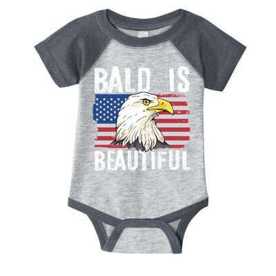 Bald Is Beautiful 4th Of July Independence Day Bald Eagle Infant Baby Jersey Bodysuit