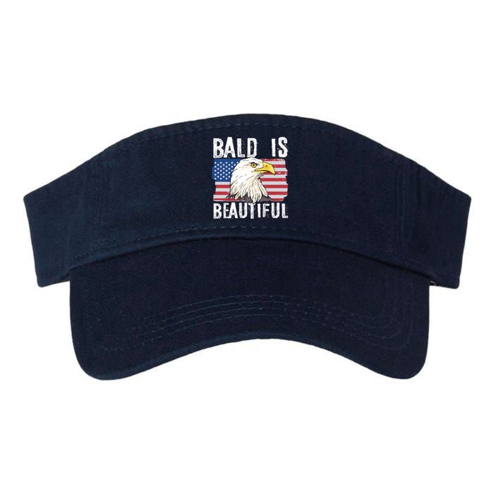 Bald Is Beautiful 4th Of July Independence Day Bald Eagle Valucap Bio-Washed Visor