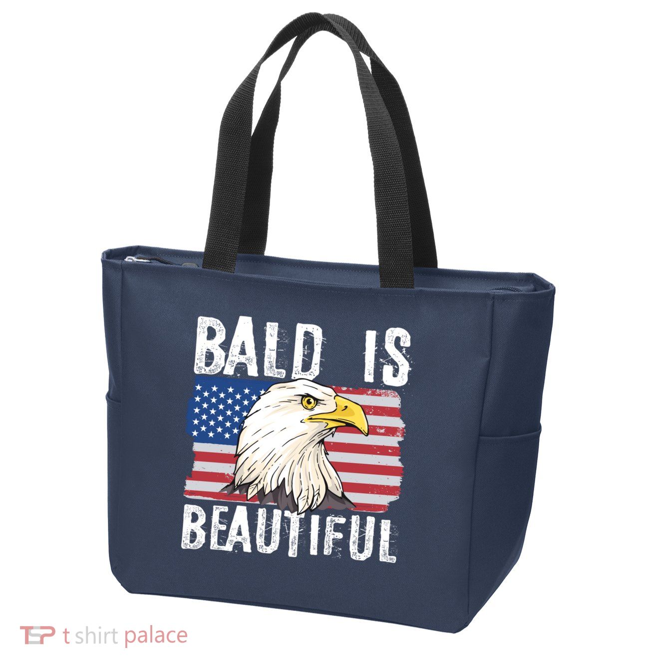 Bald Is Beautiful 4th Of July Independence Day Bald Eagle Zip Tote Bag