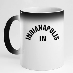 Basic Indianapolis Blue And White Indianapolis Classic Indiana Gift 11oz Black Color Changing Mug