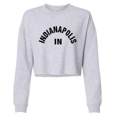 Basic Indianapolis Blue And White Indianapolis Classic Indiana Gift Cropped Pullover Crew