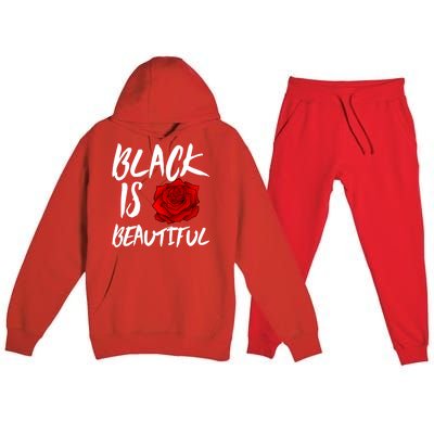 Black Is Beautiful Cool Gift Beauty Gift Premium Hooded Sweatsuit Set