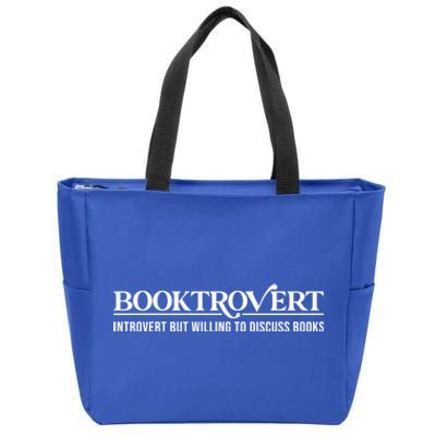 Booktrovert Introvert But Willing To Discuss Books Gift Reader Gift Zip Tote Bag