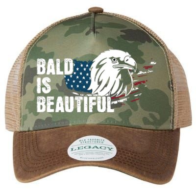 Bald Is Beautiful 4th Of July Independence Day Bald Eagle Legacy Tie Dye Trucker Hat