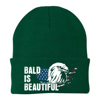 Bald Is Beautiful 4th Of July Independence Day Bald Eagle Knit Cap Winter Beanie