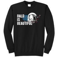 Bald Is Beautiful 4th Of July Independence Day Bald Eagle Sweatshirt