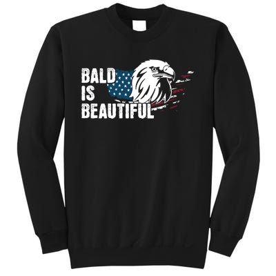 Bald Is Beautiful 4th Of July Independence Day Bald Eagle Sweatshirt