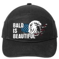 Bald Is Beautiful 4th Of July Independence Day Bald Eagle 7-Panel Snapback Hat