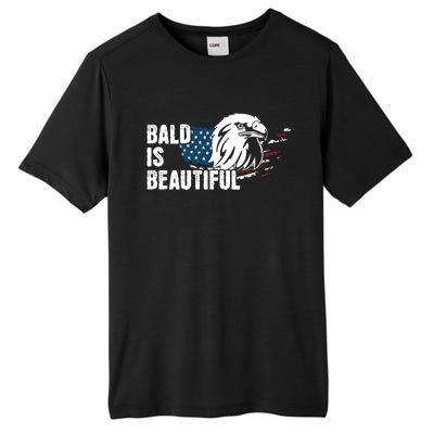 Bald Is Beautiful 4th Of July Independence Day Bald Eagle Tall Fusion ChromaSoft Performance T-Shirt