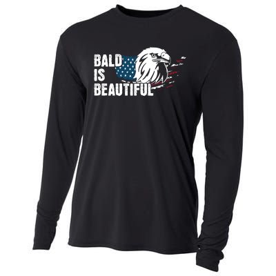 Bald Is Beautiful 4th Of July Independence Day Bald Eagle Cooling Performance Long Sleeve Crew