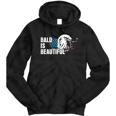 Bald Is Beautiful 4th Of July Independence Day Bald Eagle Tie Dye Hoodie